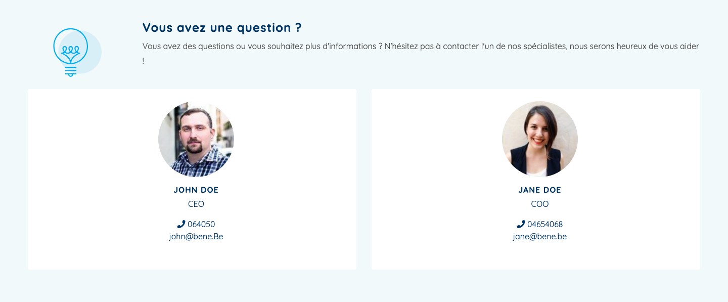 Bloc Contactez les membres sur le site