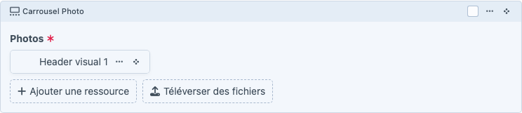 Carrousel photo dans le Content Builder