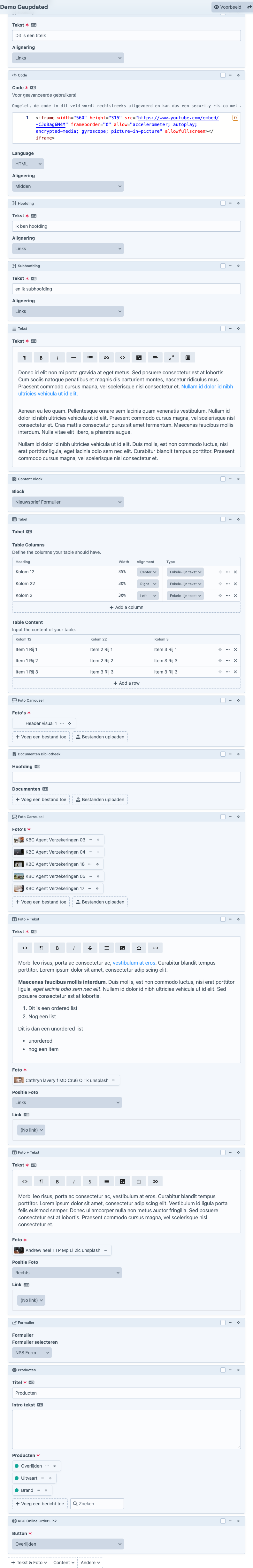 Nieuwsbrief-formulier in de Content Builder