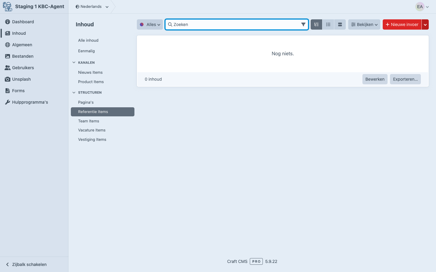 Referenties-sectie in het CMS